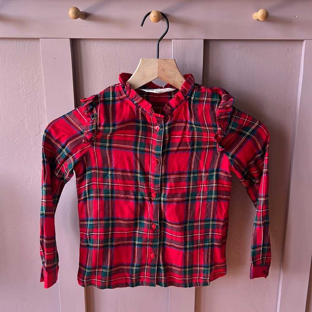 H&M plaid Christmas blouse